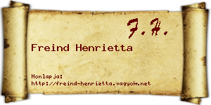 Freind Henrietta névjegykártya